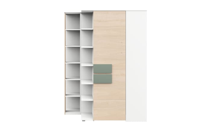 Eckkleiderschrank clip, weiß/sandfarbig, inkl. LED Beleuchtung-02