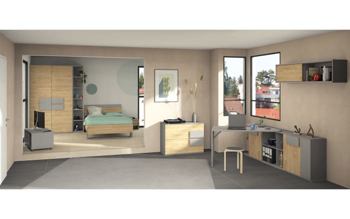 Bett clip, Eiche/grau, 120 x 200 cm-04
