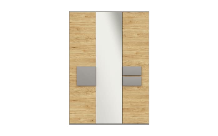 Kleiderschrank clip, Eiche/grau, inkl. Kleiderstange-02