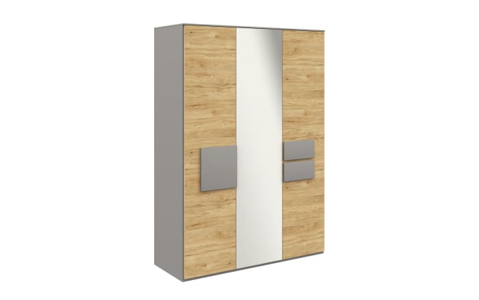 Kleiderschrank clip, Eiche/grau, inkl. Kleiderstange-01