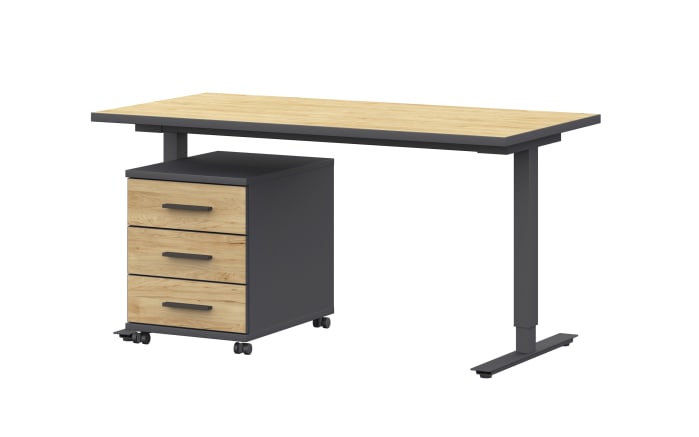 Rollcontainer qunit, anthrazit/Eiche-Nachbildung, inkl. Rollen-03