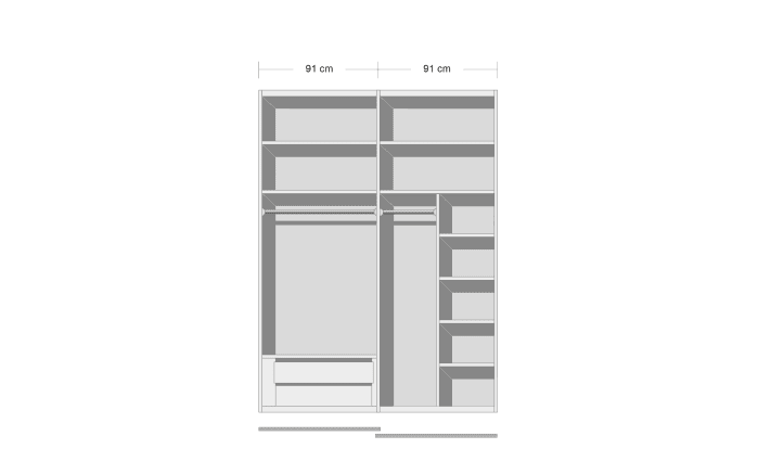 Schwebetürenschrank Lento, weiß, 188 x 222 cm, inkl. umfangreiche Zusatzausstattung-02