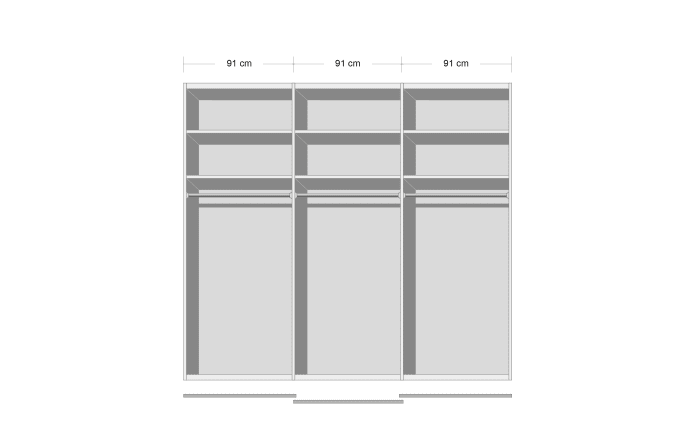 Schwebetürenschrank Lento, weiß/Artisan Eiche, 280 x 222 cm, inkl. umfangreiche Zusatzausstattung-06