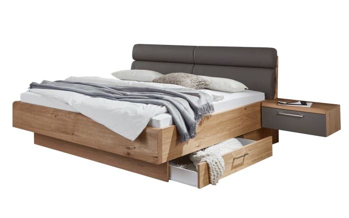 Schlafzimmer Cena, Wildeiche Furnier/Lack grau, 180 x 200 cm,  Schrank 269 x 229 cm-03