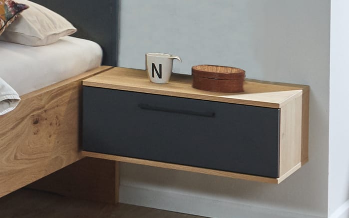 Schlafzimmer Cabrillo, basalt, Absetzungen Balkeneiche furniert, 180 x 200 cm, Schrank 270 x 230 cm-04