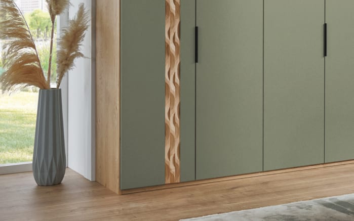 Drehtürenschrank Callao, Balkeneiche-Nachbildung/grün, 299,2 x 229,4 cm-02
