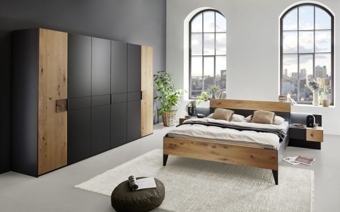 Schlafzimmer Keni, graphit, 180 x 200 cm, Schrank 300 x 223 cm-01
