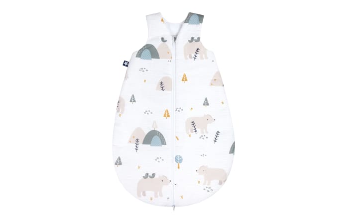 Schlafsack, weiß mit Muster Mountain Bear, 90 cm-01