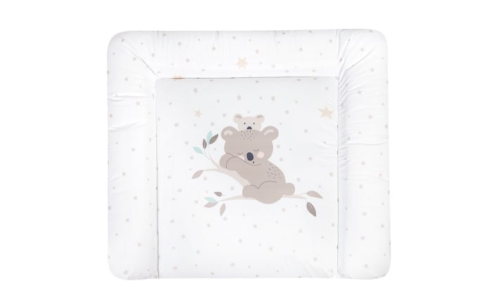 Wickelauflage Softy, blau und weiß mit Motiv Koalas, 85 x 75 cm