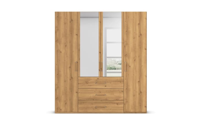 Drehtürenkleiderschrank Cherie, Asteiche-Nachbildung, 200 x 223 cm-03