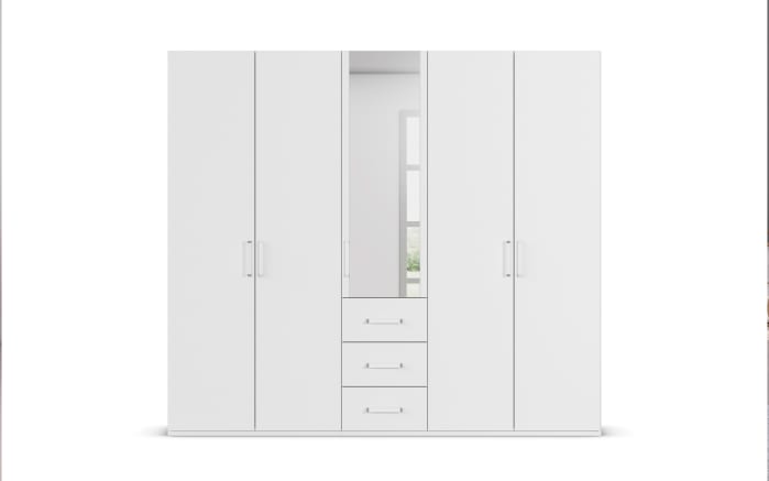 Drehtürenkleiderschrank Cherie, weiß, 250 x 223 cm-03