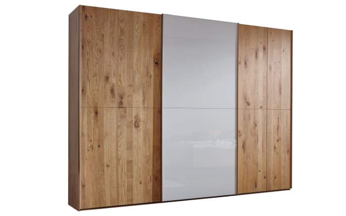 Schlafzimmer Ajana Wood, Wildeiche natur teilmassiv, 180 x 200 cm, Schrank 280 x 223 cm-02