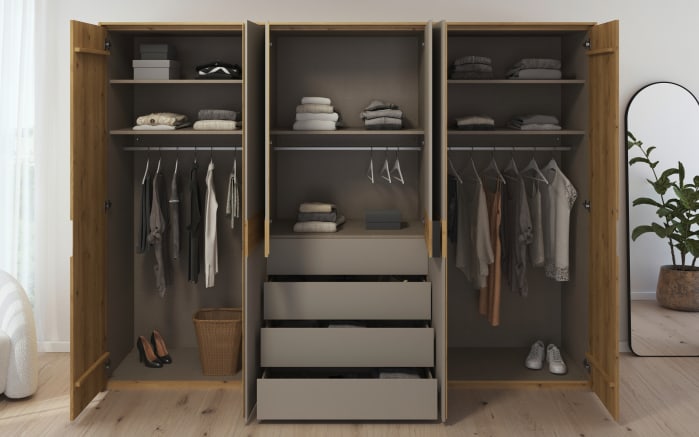 Drehtüreschrank Maleta, Asteiche teilmassiv/fango, 301 x 223 cm-02
