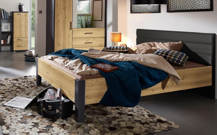 Bettanlage Kosi Plus, Asteiche-Nachbildung/graphit, 120 x 200 cm-04