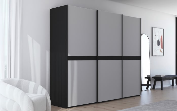Schwebetürenschrank Ajana, grau/schwarz, 271 x 223 cm-02