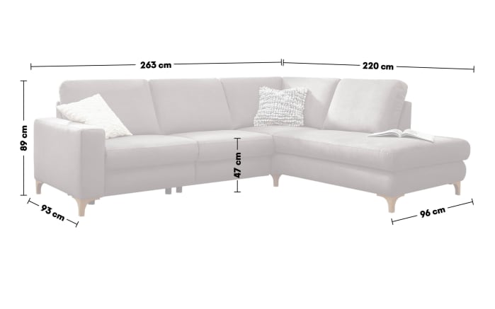 Wohnlandschaft Step Plus, platin, inkl. teilmotorische Relaxfunktion-03
