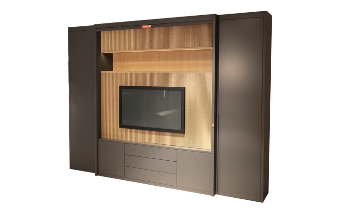Wohnwand C300, grau/Eiche, inkl. Push-to-Open Funktion-01
