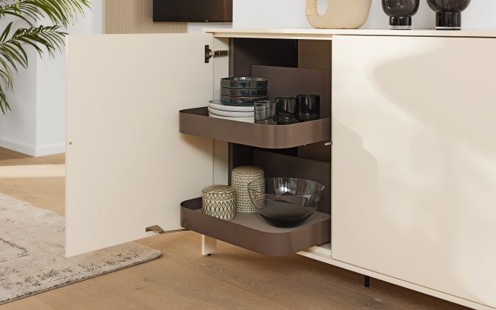 Sideboard Diamo, wollweiß/seidengrau, inkl. Push to Open Funktion -03
