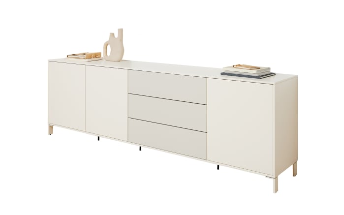 Sideboard Diamo, wollweiß/seidengrau, inkl. Push to Open Funktion -01
