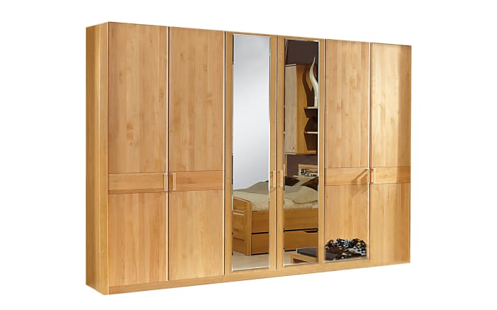 Schlafzimmer Lausanne, Erle teilmassiv, 180 x 200 cm, Schrank 300 x 216 cm-02