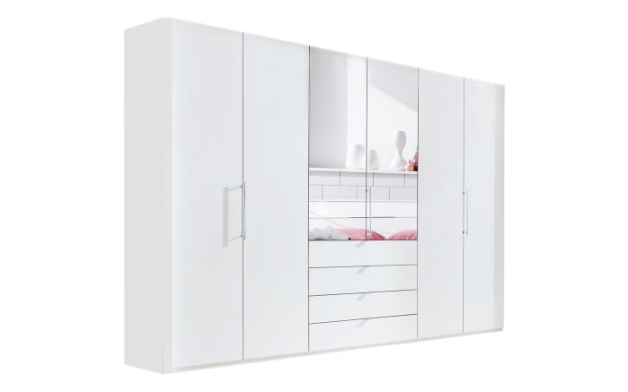 Falttürenkleiderschrank Loft, alpinweiß, 300 x 236 cm-01