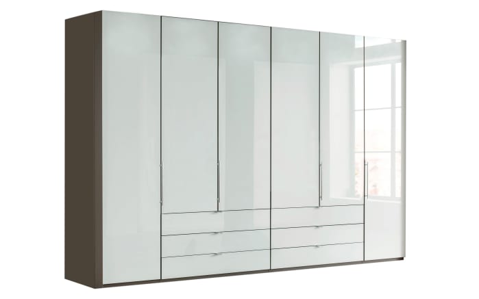 Kleiderschrank Loft, weiß/havanna Dekor, 300 x 216 cm-01