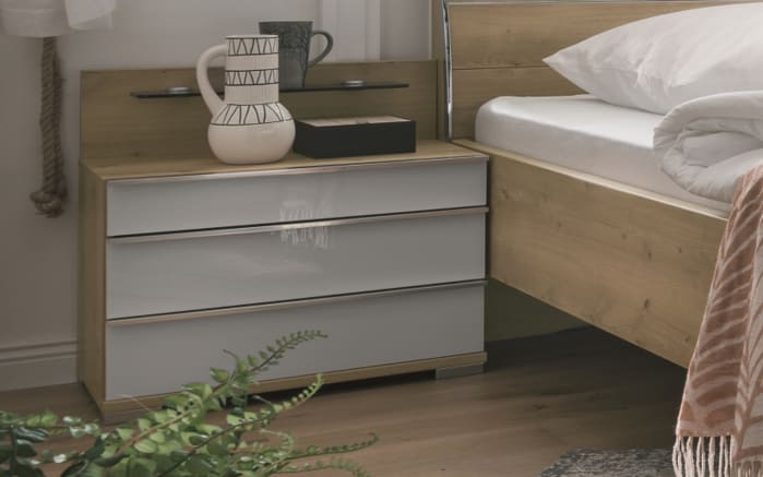 Schlafzimmer Loft, weiß/Bianco Eiche, 180 x 200 cm, Schrank 300 x 216 cm -06