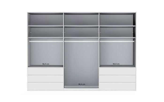 Funktionsdrehtürenschrank Loft, weiß/Bianco Eiche, 300 x 216 cm -04