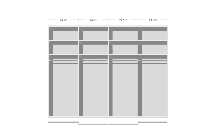 Kleiderschrank Shanghai 2, kieselgrau/weiß, 330 x 236 cm-02