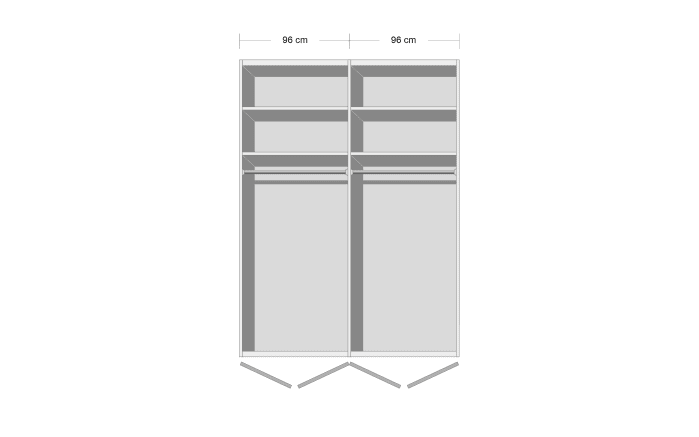 Komfortzimmer Kiruna, champagner, 100 x 200 cm, Schrank 200 x 197 cm-02