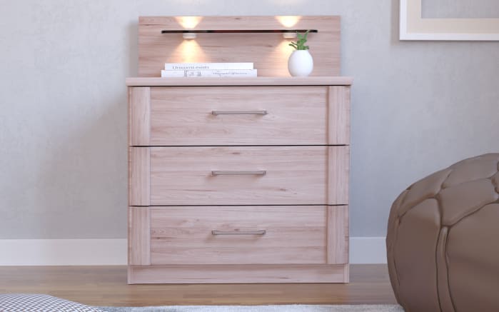 Nachtkonsolenpaneelpaar Luxor 3, Steineiche-Nachbildung, 60 cm, 2 Stück -02