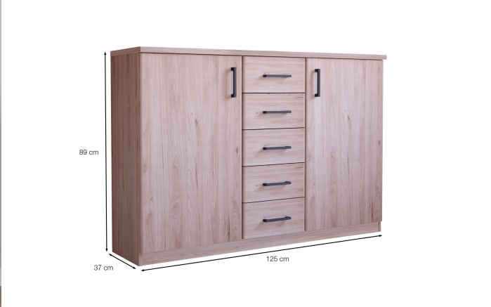 Kombikommode Luxor 3, Steineiche-Nachbildung, inkl. Softclose Funktion-04