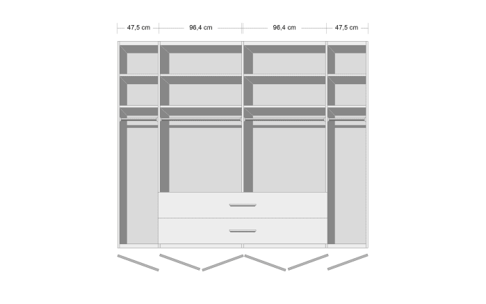 Schlafzimmer Lido, Erle, 180 x 200 cm, Schrank 300 x 216 cm-02