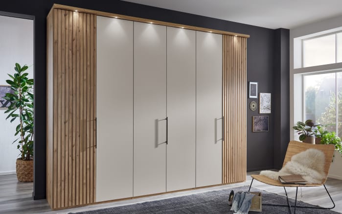 Drehtürenschrank Denver, champagner, 300 x 236 cm-01