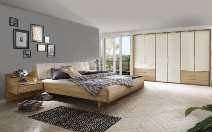 Schlafzimmer Serena Plus, Eiche teilmassiv, 160 x 200 cm, Schrank 300 x 216 cm-01