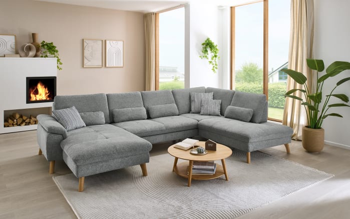 Wohnlandschaft Livento, grau, inkl. Funktionen-01