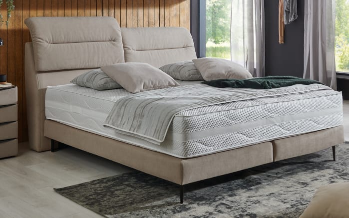 Boxspringbett OC-BX20503, Nele granit, 180 x 200 cm, Härtegrad 2 und 3-01