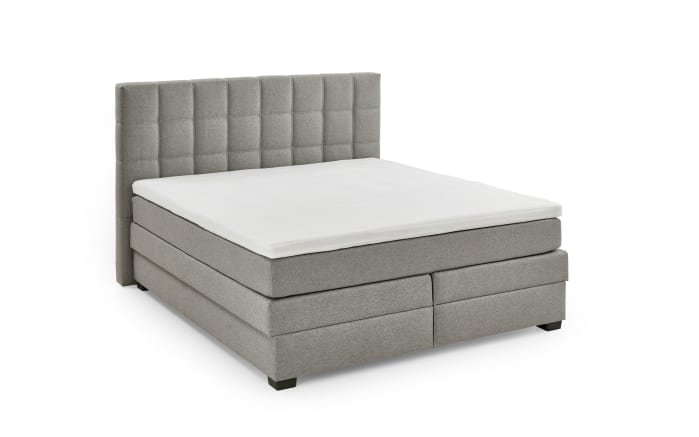 Boxspringbett OC-BX21088, Twist silber, 180 x 200 cm, Härtegrad 2 und 3-01