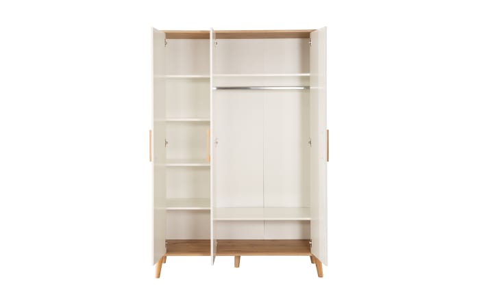 Kleiderschrank Pauline, weiß/Artisan Eiche-Nachbildung, inkl. Kleiderstange-02