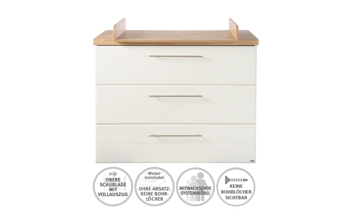 Wickelkommode Nele, weiß/Artisan Eiche-Nachbildung, inkl. Wickelansatz-05