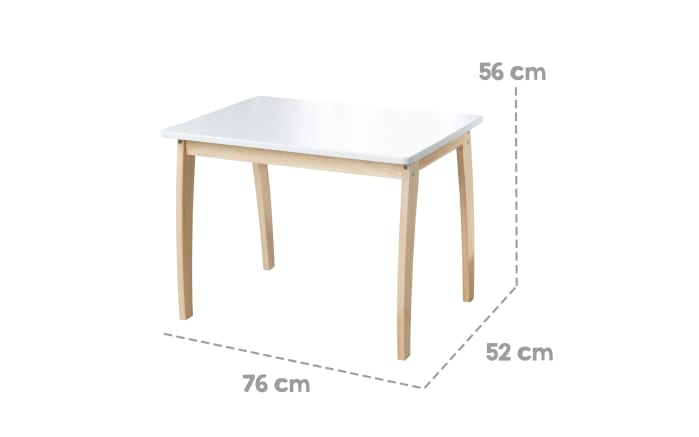 Kindertisch, Massivholz/weiß-02