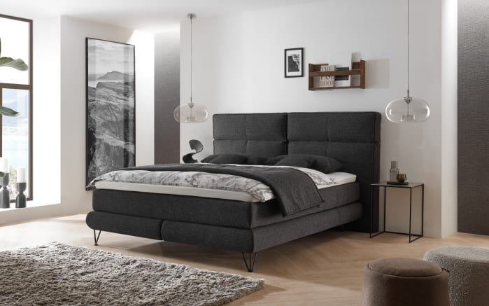 Boxspringbett Deluxe Edition, schwarz, 180 x 200 cm-01