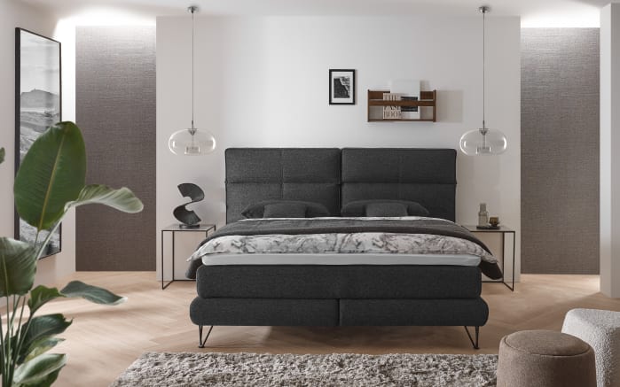 Boxspringbett Deluxe Edition, schwarz, 180 x 200 cm-02
