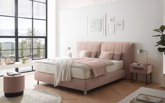 Boxspringbett Deluxe Edition KT2, hellrosa, 180 x 200 cm-01