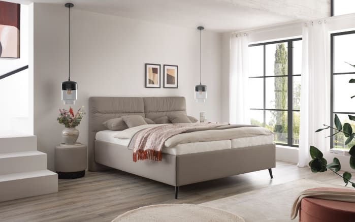 Polsterbett Deluxe Edition, taupe, 180 x 200 cm-01