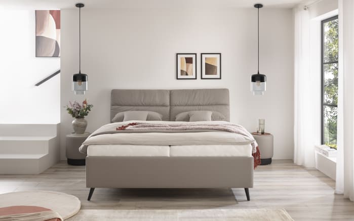 Polsterbett Deluxe Edition, taupe, 180 x 200 cm-02