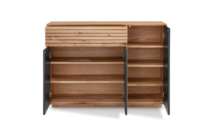 Sideboard Riva, Eiche massiv/weiß, inkl. Push-to-Open Funktion -03