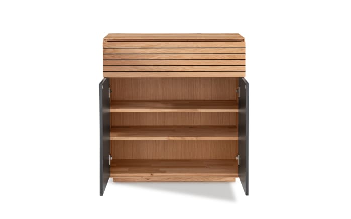 Kommode Riva, Eiche massiv/weiß, inkl. Push-to-Open Funktion -03