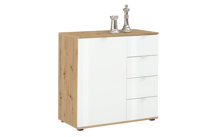 Kommode Fonte in Asteiche Nachbildung-weiß, 81 x 82 cm -03