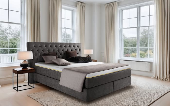 Boxspringbett Dunlopillo Superior, grau, 180 x 200 cm